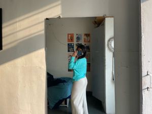 Aqua Cable Knit V-Neck Sweater