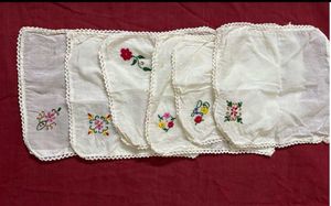 Vintage Embroidered Handkerchiefs (Set of 6)