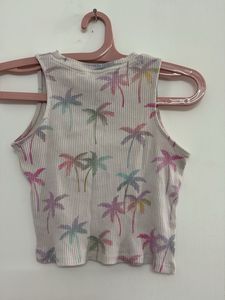 Palm Print Crop Top