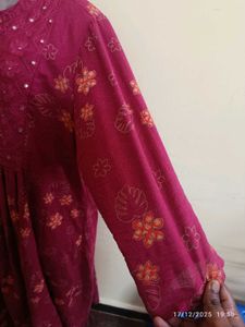 xxl a line mirror work embroidery kurta