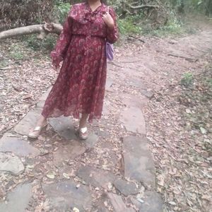 Floral Chiffon Maxi Dress