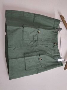Green Cargo Mini Skirt