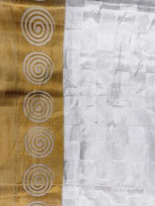 Pure Satin White Colour Wedding Silk Saree