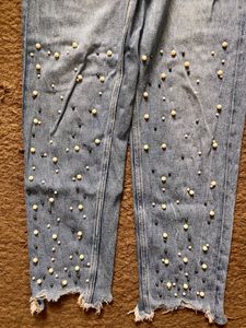 Zara Bead Work Denim Jeans👖
