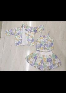 Floral Crop Top &amp; Skirt Set