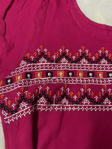Pink Half Sleeves Kurti