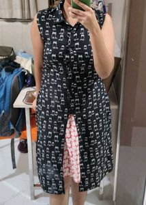 Cute Cat Print Dress
