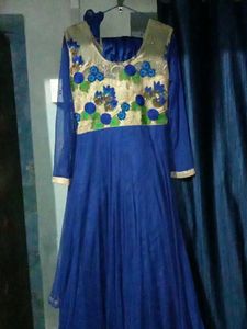 Blue Floral Embroidered Kurta Set
