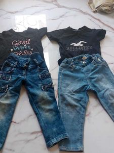Combo Set Of Tshirt And Jeans 18-24 Months Girls