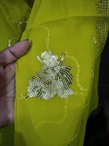 Georgette Kurti,Churidar,Dupatta Set With Sequence