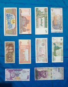 Foreign Notes Currency Collection 10 Country UNC