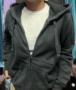 charcoal hooded sweatshirt with glitter heart