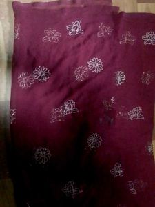 Purple Flower Dupataa For Womens