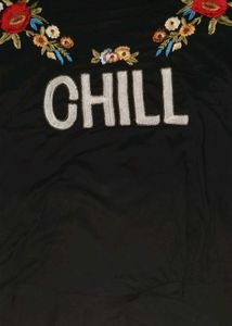 Embroidered &#39;Chill&#39; Graphic Tee