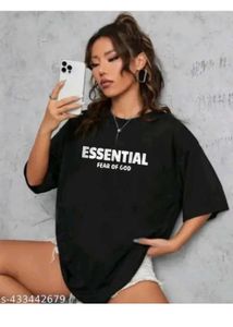Oversized Printed Black Tshirt