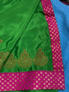 Green Saree With Blouse