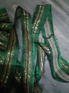 Embroidered Green Fabric Trim