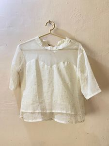 White high Neck Top