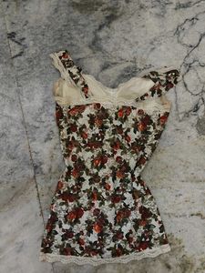 Padded Lace Floral Top Stretchable