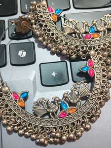 Ethnic Peacock Hoop Earrings