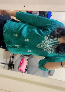Green Embroidered Kurta