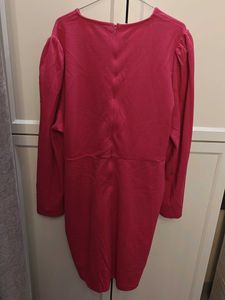 Pink Long Sleeve Party Dress
