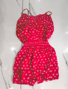 Red Halter Romper