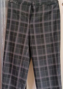 High Waist Plaid Trousers