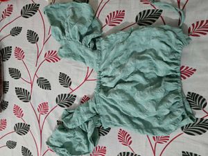 Mint Green Ruched Crop Top