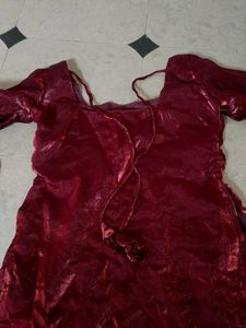 Elegant Maroon Velvet Dress