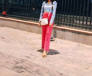 Women Crop Back Node Top In Powerdee blue Colour