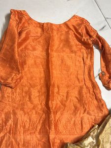 Orange Silk Salwar Kameez
