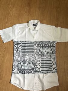 Black And White Geometrical Tribal Pattern Shirt