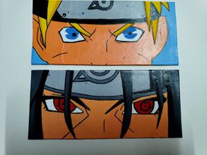 Naruto &amp; Sasuke Handmade Anime Art Set (Plus FREE)