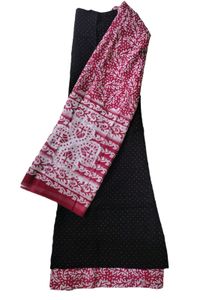 Black and Red Combo Chudidhar Material