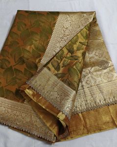 Bridal tissue Silk Saree with Swarovski work