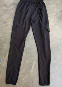 Black Cargo Style Casual Pants