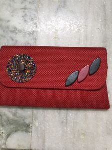 Red Beaded Clutch