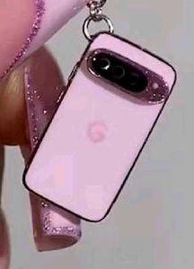 Pink Google Phone Charm