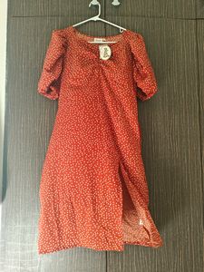 plusS Brand Orange Slit Dress 🔥🏵️