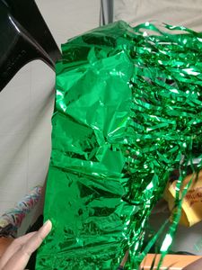 Birthday Foil Curtain Pack Of 3 (2 Green And 1 Red)