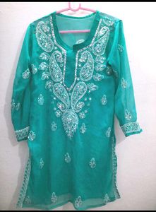 combo ✨ chikankari kurti and black sheer gown ♥️