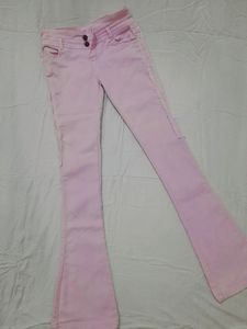 Beautiful Pink Bodycut Denim Jeans For Girls