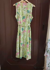 Lemon Green Floral Dress