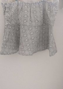 White Embroidered Peplum Top