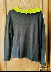 Embroidered Green Accent Top