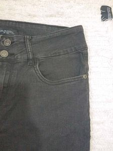 Charcoal Denim Straight Jeans