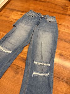Blue Brew Baggy Ripped Jeans