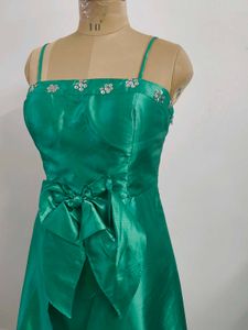 Emerald Green Gown with Bow