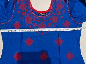 Blue Embroidered Kurta